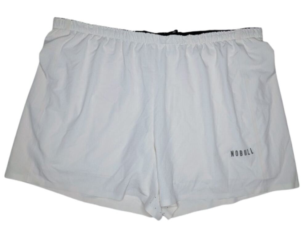 NOBULL Men's Lined Performance Training Shorts White Grid Size XXXL 3XL Gym Run